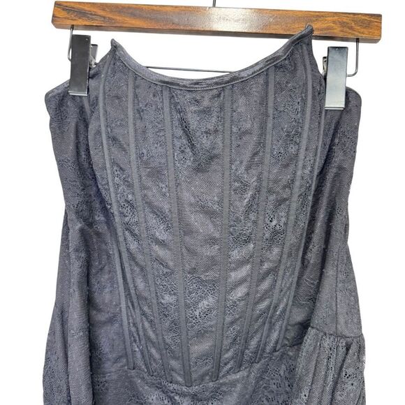 NEW NBD Revolve Lynette Corset Strapless Mini Dress Black Lace Size Large - Picture 6 of 9
